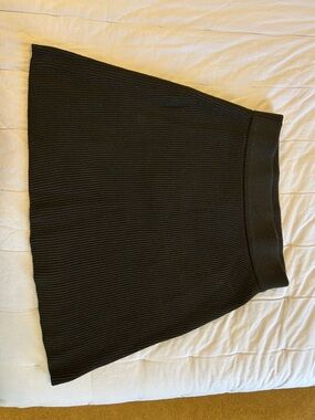 Sezane Naelle Black Ribbed Knit MiniSkirt SZ M NWT